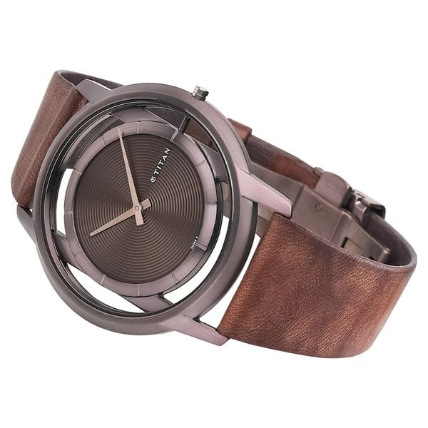 Titan Edge Brown Dial Analog Stainless Steel Strap Watch for Men - image number 2