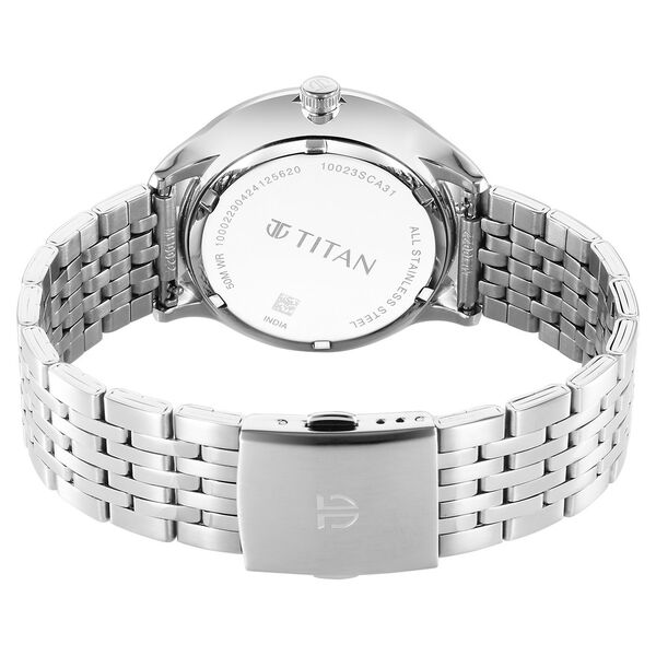 Titan Timeless Treasures Quartz Analog with Date Pink Dial With Silver Color Stainless Steel Strap Watch For Men - image number 4