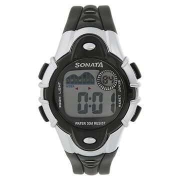 SF Digital Grey Dial Plastic Strap Unisex Watch