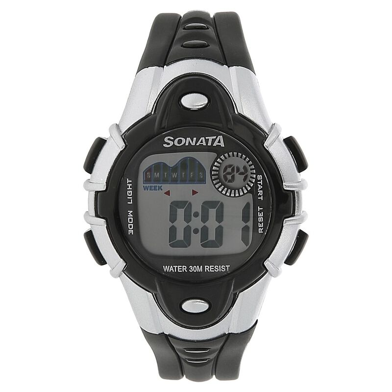 SF Digital Grey Dial Plastic Strap Unisex Watch