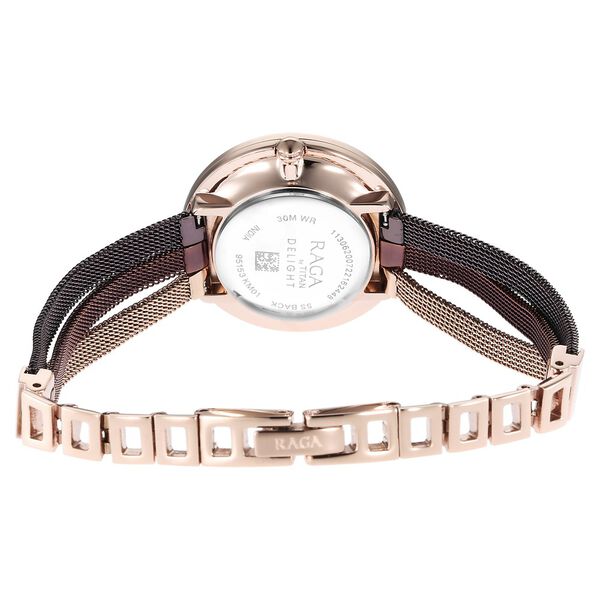 Titan Raga Delight Rose Gold Dial Women Watch With Stainless Steel Strap - image number 5