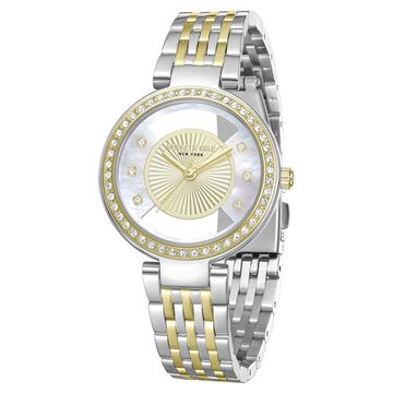 Kenneth Cole Quartz Analog Golden Dial Two Toned Stainless Steel Strap Watch For Women