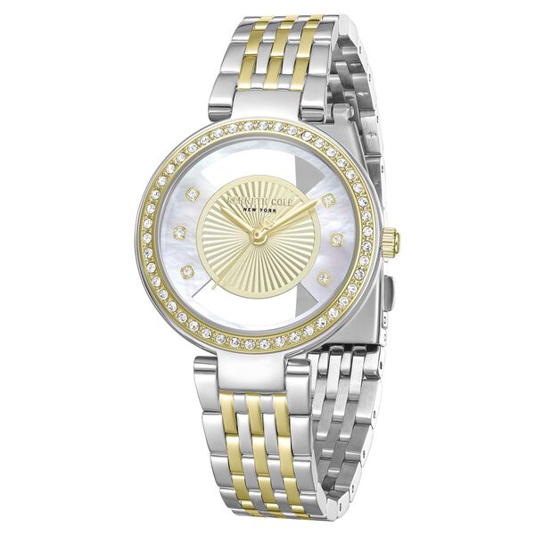 Kenneth Cole Quartz Analog Golden Dial Two Toned Stainless Steel Strap Watch For Women - image number 1