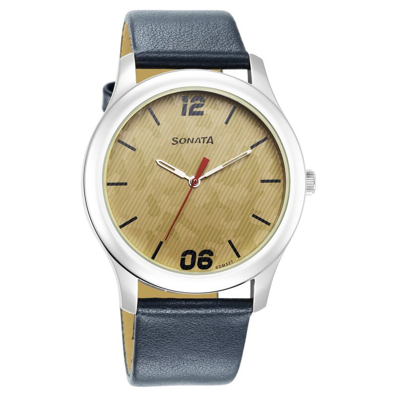 Sonata Quartz Analog Multicoloured Dial Leather Strap Watch for Men