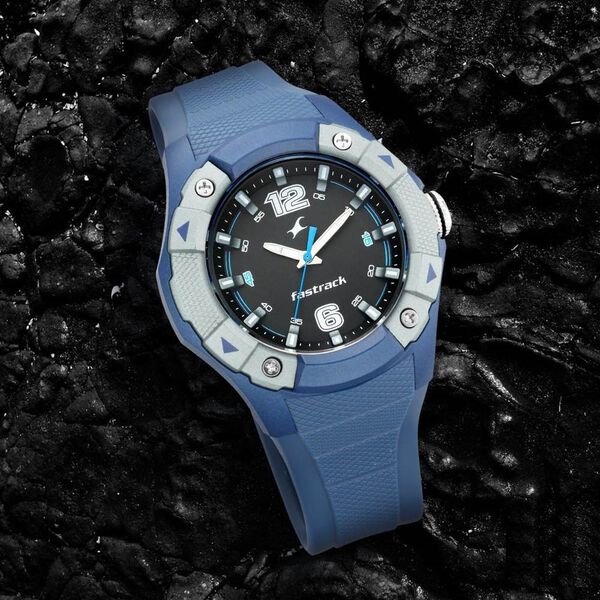 Fastrack Trendies Quartz Analog Black Dial Silicone Strap Watch for Guys - image number 0