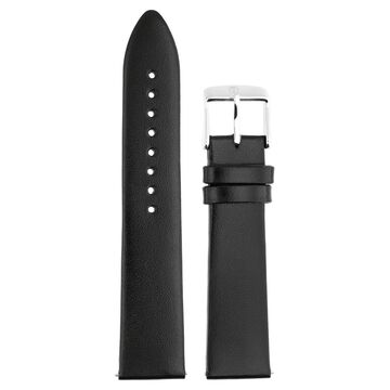 22 mm Black Genuine Leather Strap for Men
