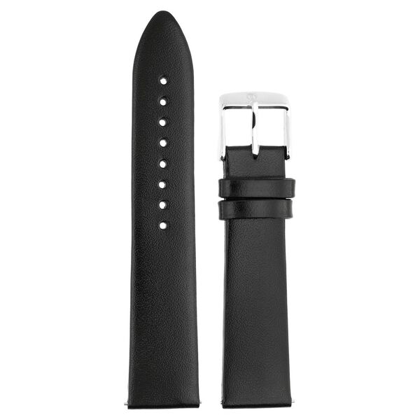 22 mm Black Genuine Leather Strap for Men - image number 0