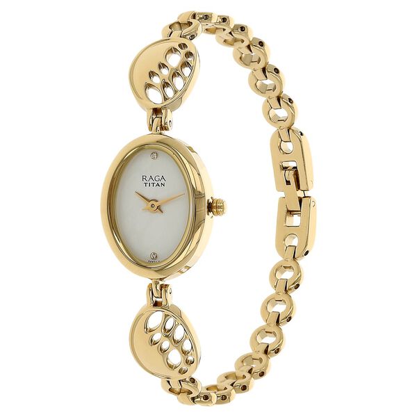 Titan Raga Foliage Champagne Analog Metal Strap Watch for Women - image number 1