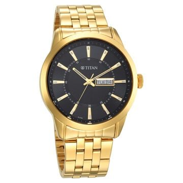 Titan Regalia Opulent Champagne Dial Analog with Day and Date Stainless Steel Strap watch for Men