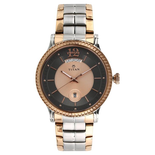 Titan Quartz Analog with Day and Date Multicoloured Dial Stainless Steel Strap Watch for Men - image number 0