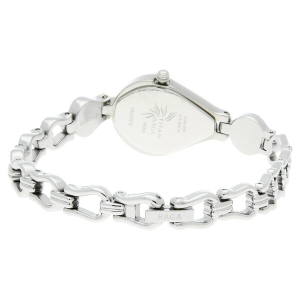 Titan Quartz Analog White Dial Stainless Steel Strap Watch for Women - image number 3