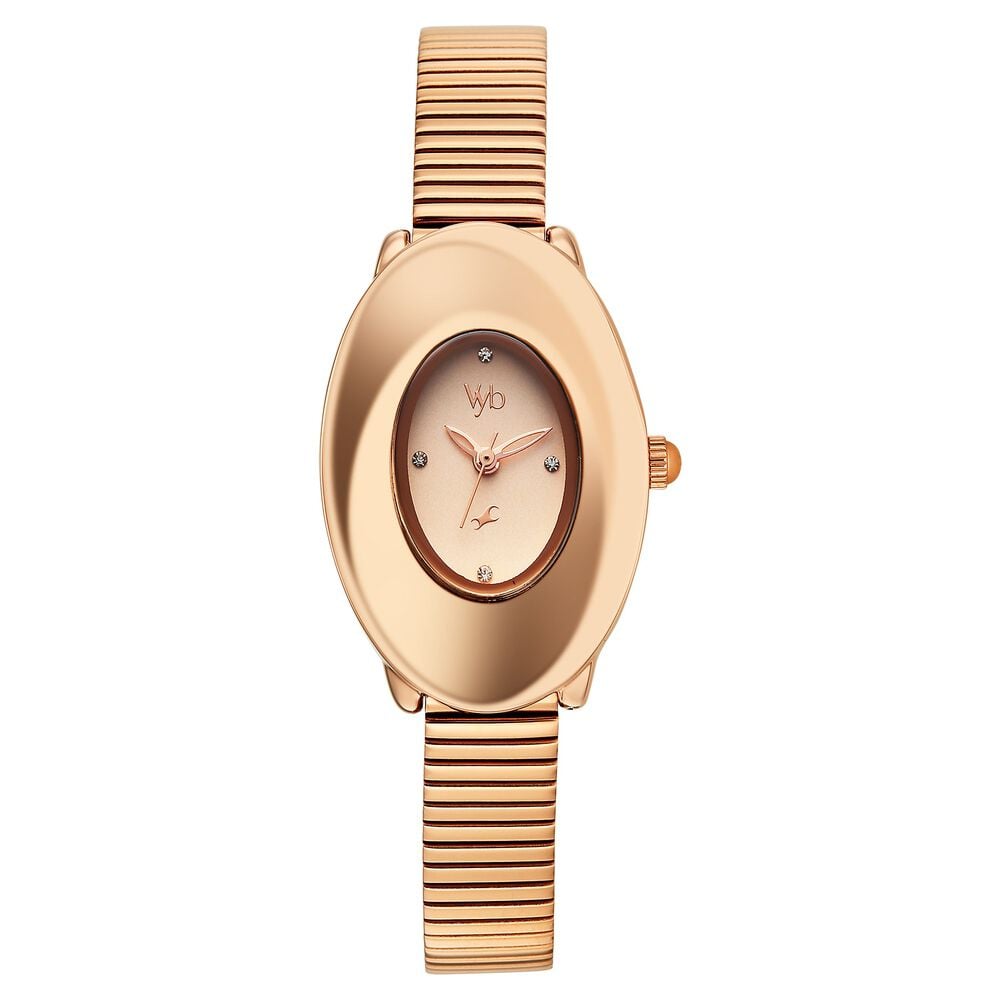 Vyb Runway By Fastrack Quartz Analog Rose Gold Dial Rose Gold Stainless Steel Strap Watch For Girls-image-13