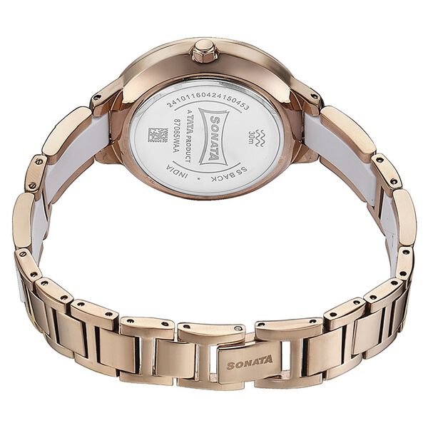 Sonata Quartz Analog Silver Dial Two Toned Stainless Steel Strap Watch For Women - image number 5