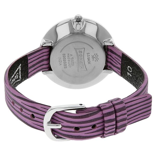 Sonata Quartz Analog Silver Dial Leather Strap Watch for Women - image number 3