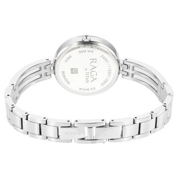 Titan Raga Showstopper Quartz Analog Silver Dial Metal Strap Watch for Women