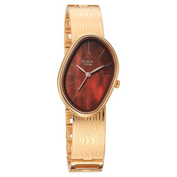 Buy Online Titan Raga Sierra Quartz Analog Amber - Brown Dial Rose Gold ...