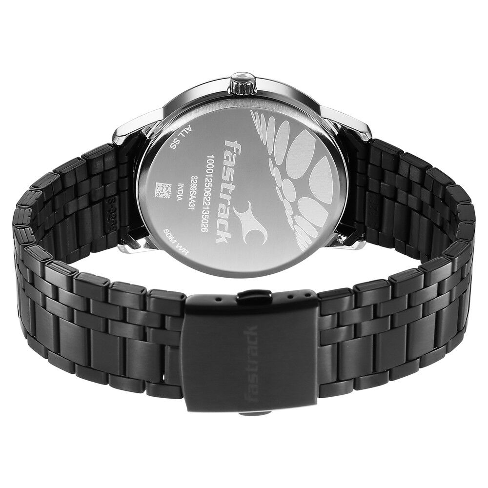 Fastrack black chain watch price best sale