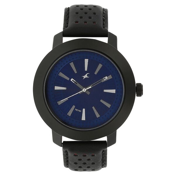Fastrack Quartz Analog Blue Dial Leather Strap Watch for Guys - image number 5