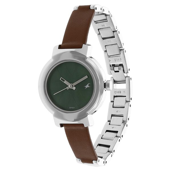 Fastrack Motorheads Quartz Analog Green Dial Leather & Metal Strap Watch for Girls - image number 1