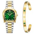 Aigner Ravenna DUE Set Quartz Analog Green Mother Of Pearl Dial Golden Stainless Steel Strap Watch For Women - image number 0