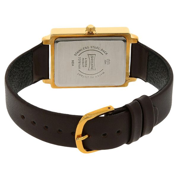 Sonata Quartz Analog with Day and Date White Dial Leather Strap Watch for Men - image number 3