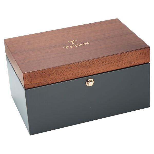 Titan 40 years Quartz Multifunction with Moon Phase White Dial Brown Leather Strap Watch For Men - image number 5