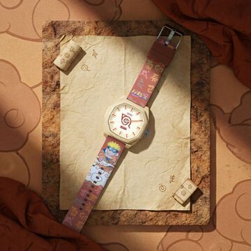 Zoop Naruto Analogue Watch with Beige Case and Burnt Orange Multi Color Strap for Kids and Anime lovers, By Titan