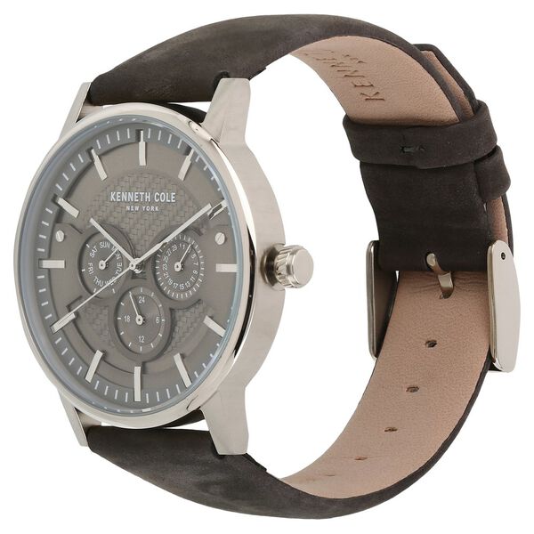 Kenneth Cole Quartz Multifunction Grey Dial Leather Strap Watch for Men - image number 1