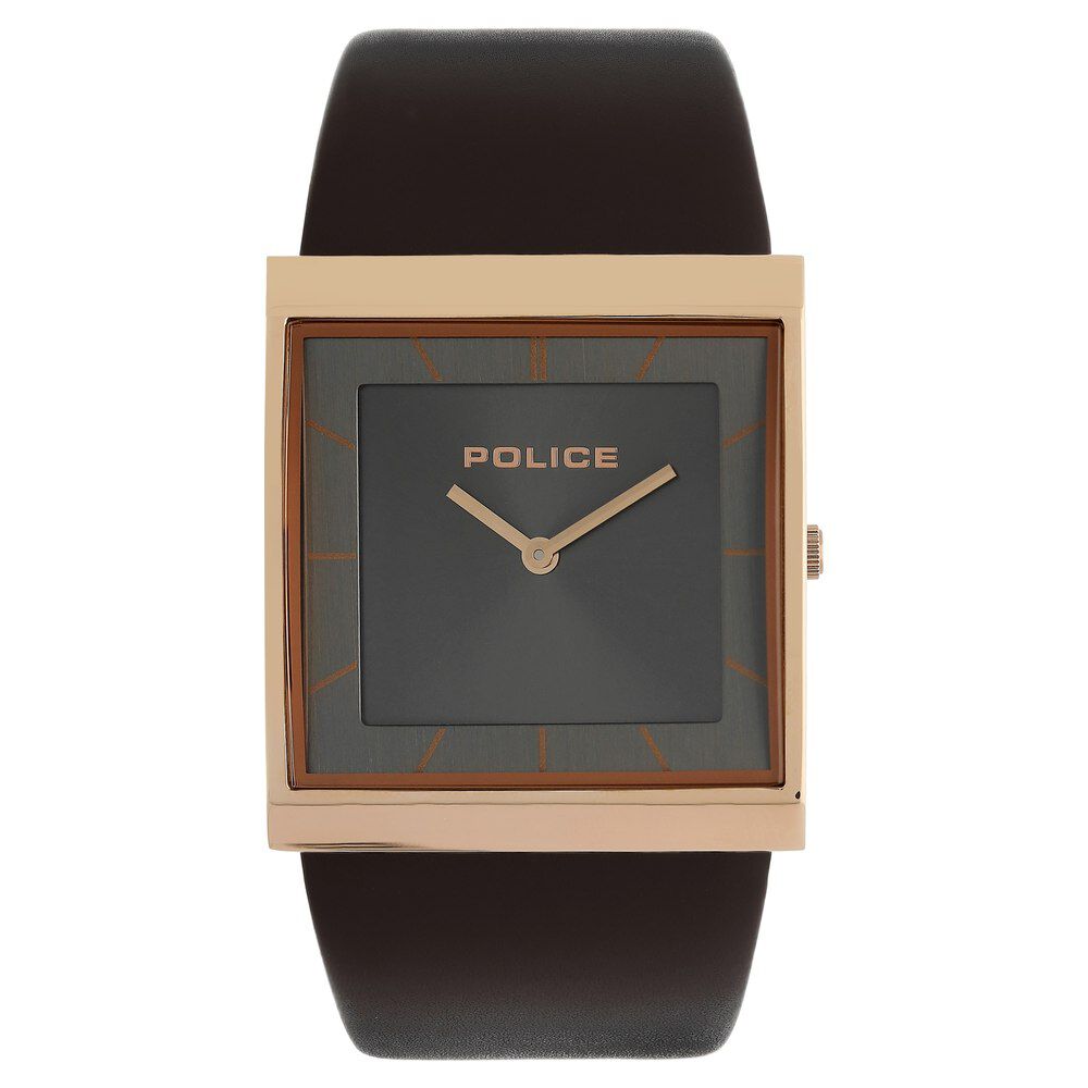 Buy Online Police Quartz Analog Grey Dial Leather Strap Watch for Men ndpl15395usr61 Titan