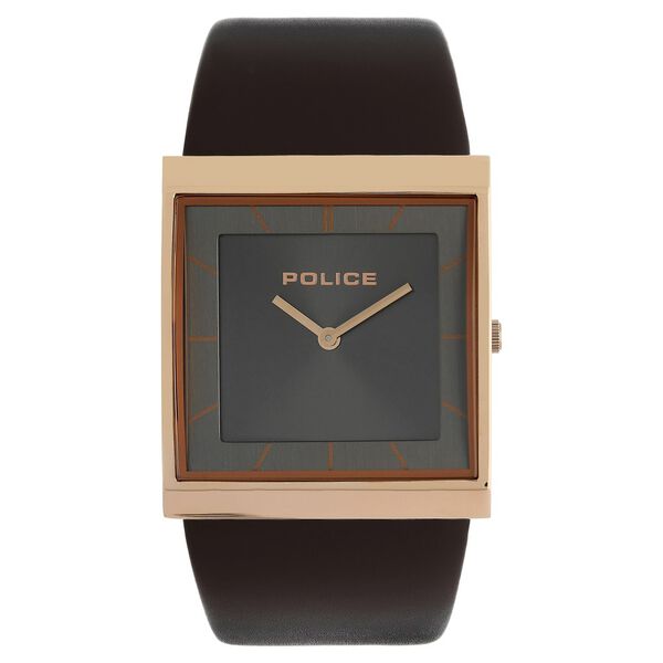 Police Quartz Analog Grey Dial Leather Strap Watch for Men - image number 0