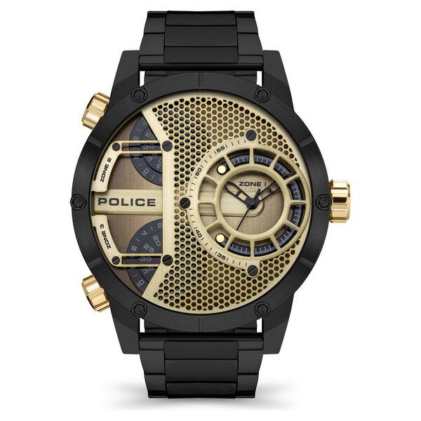 Police Quartz Multifunction Golden Dial Stainless Steel Strap Watch for Men - image number 0