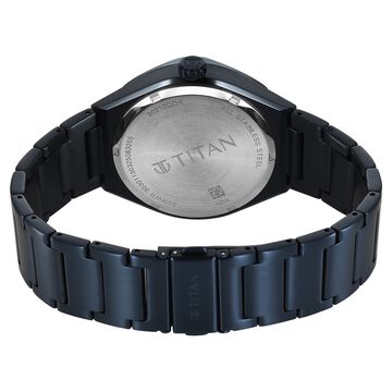 Titan Contour Analog with Small Second and Blue Dial Blue Stainless Steel Strap Watch for Men