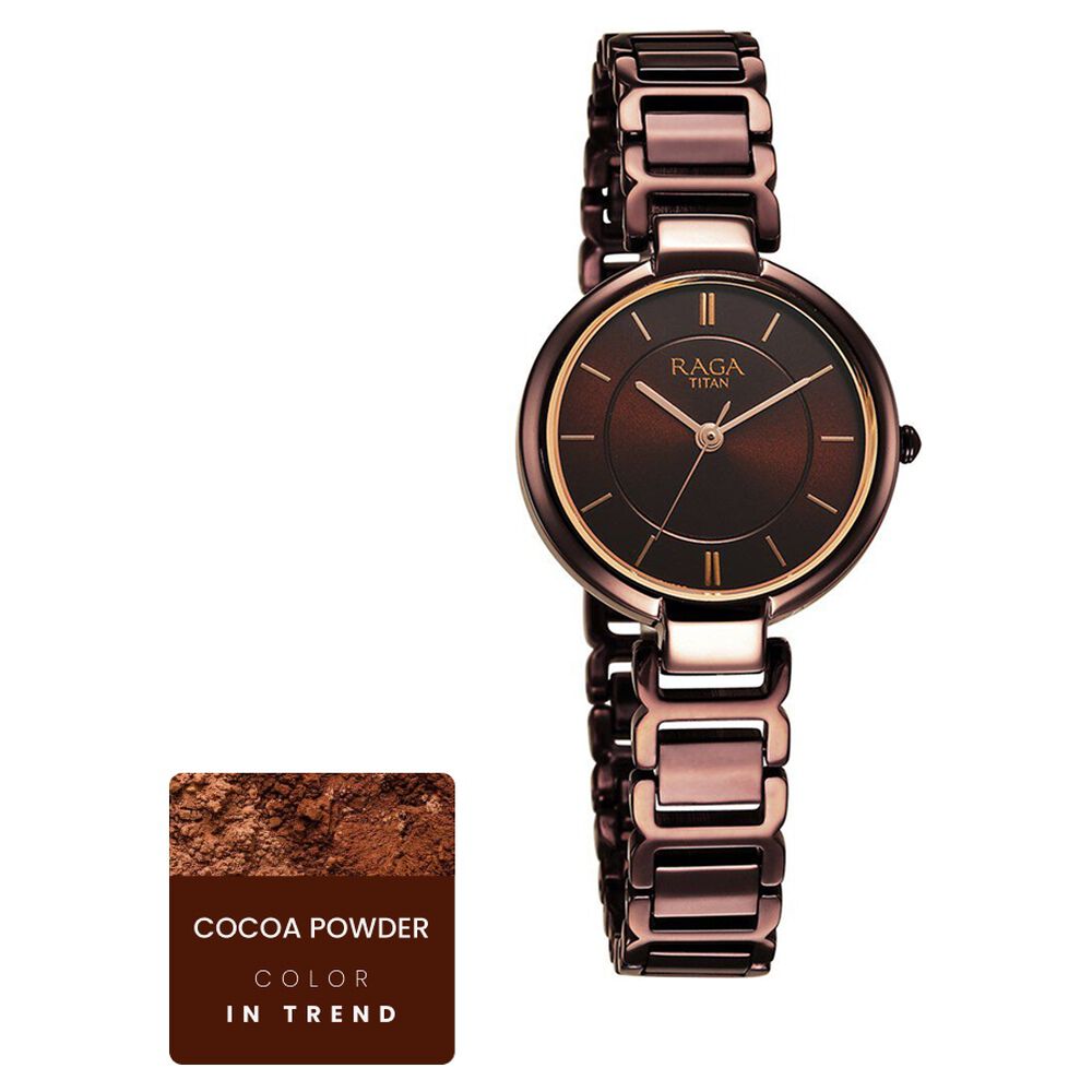 Buy Online Titan Raga Delight Quartz Analog Brown Dial Brown Metal