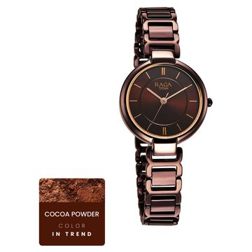 Titan Raga Delight Quartz Analog Brown Dial Brown Metal Strap Watch For Women