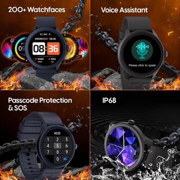 Fastrack Reflex Invoke Smartwatch Blue: BT Calling, Advanced Chipset, Breathing Rate, IP68