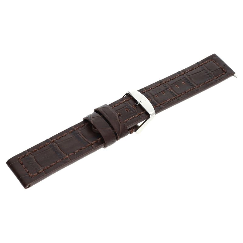 22 mm Brown Genuine Leather Strap for Men - image number 3
