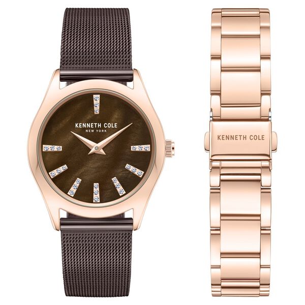 Kenneth Cole Quartz Analog Mother Of Pearl Dial Stainless Steel  Interchangeable Strap Watch For Women