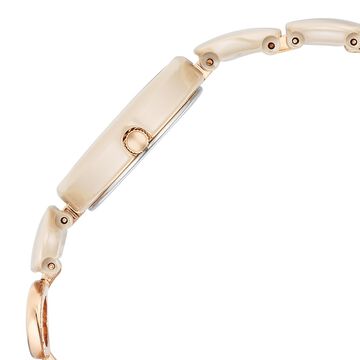 Titan Raga Ceramics Quartz Analog Beige Dial Metal Strap Watch For Women
