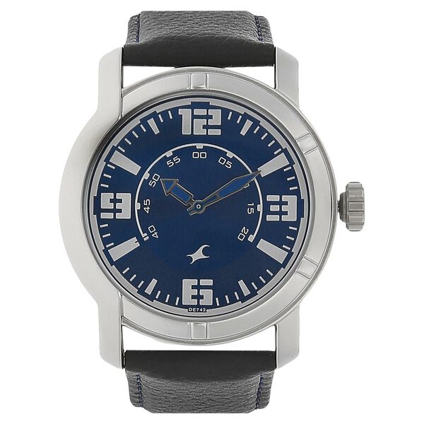 Fastrack Quartz Analog Blue Dial Leather Strap Watch for Guys - image number 0