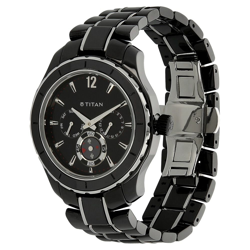 Buy Online Titan Quartz Analog with Day and Date Black Dial