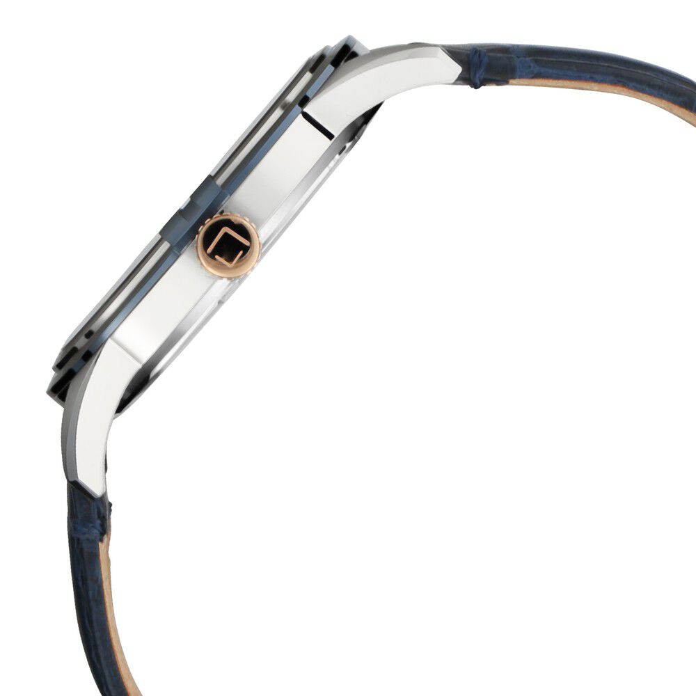 Buy Online Xylys Swiss Analog with Date Blue Leather Strap and