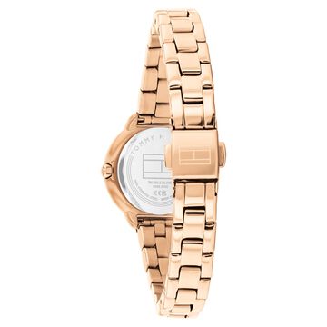 Tommy Hilfiger Quartz Analog Red Dial Golden Stainless Steel Strap Watch For Women