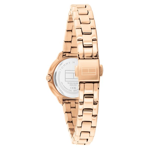 Tommy Hilfiger Quartz Analog Red Dial Golden Stainless Steel Strap Watch For Women - image number 2