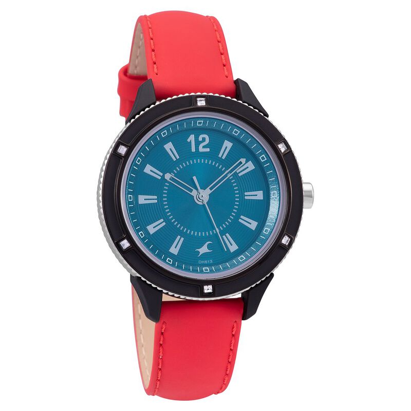 Fastrack Modular Quartz Analog Blue Dial Leather Strap Watch for Girls