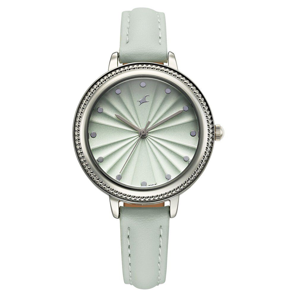 Fastrack Stunners X Quartz Analog Green Dial Leather Strap Watch For Girls-image-36