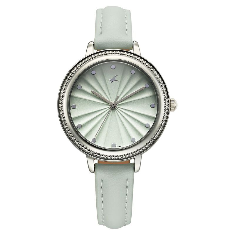 Fastrack Stunners X Quartz Analog Green Dial Leather Strap Watch For Girls