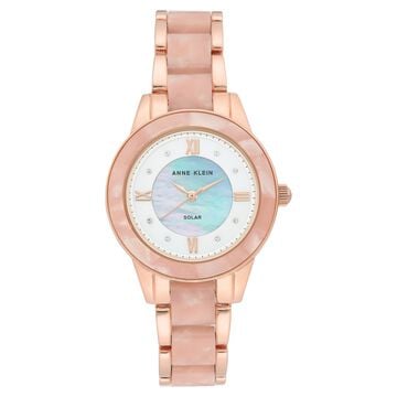 Anne Klein Quartz Analog Mother of Pearl Dial Plastic Strap Watch for Women