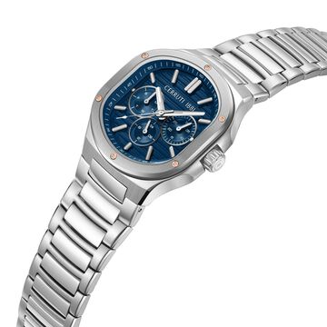 Cerruti 1881 Quartz Multifunction Blue Dial Silver Stainless Steel Strap Watch For Men
