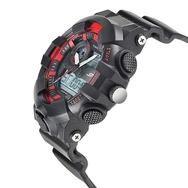 SF Quartz Analog Digital Black Dial Plastic Strap Watch for Men - image number 2
