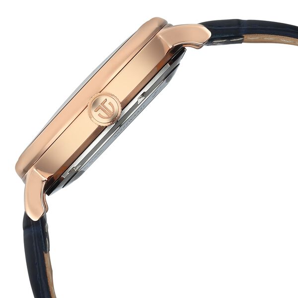 Titan Yin Yang Skeletal Automatic Analog with Rose Gold case, Blue Dial Blue Leather Strap Watch for Men - image number 4